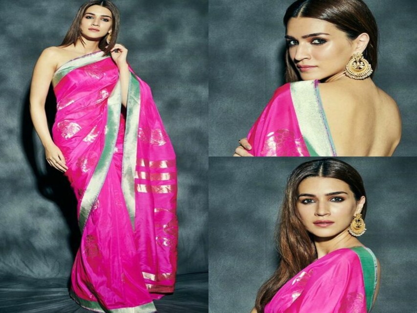 Fashion And Beauty : पिंक साड़ी में कीर्ति सेनन का खूबसूरत अंदाज 